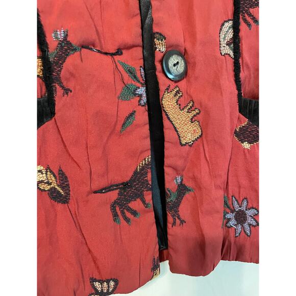 Wraps by Canvasbacks Southwestern Desert Animal Red Folk Jacket. Size med. - Picture 3 of 8